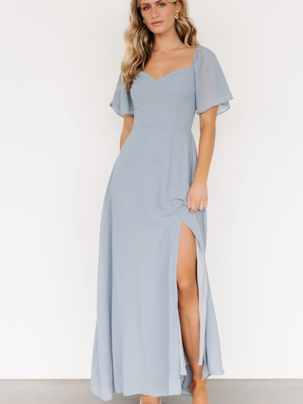 Baltic Born Sierra Sweetheart Maxi Dress Light Blue NWT Medium